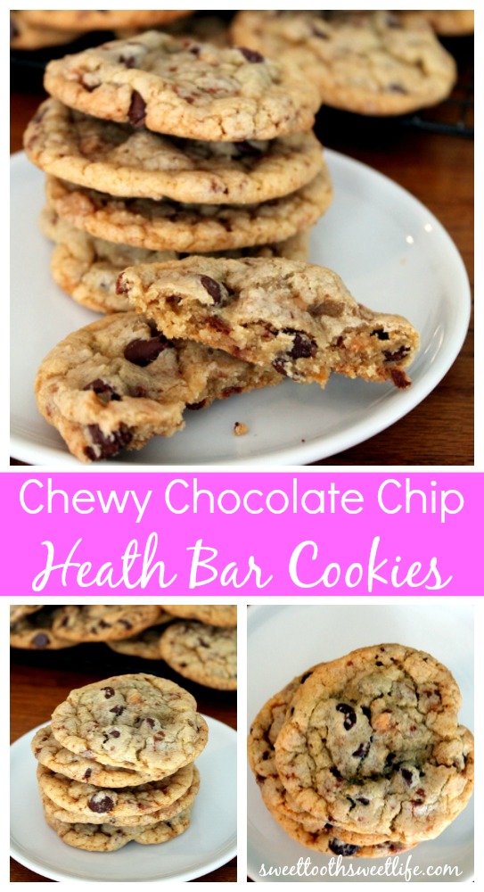 Chewy Chocolate Chip Heath Bar Cookies