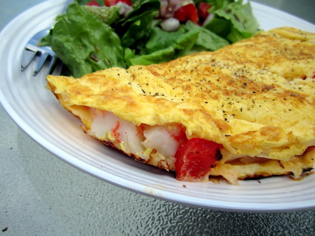 Crabmeat and Mozzarella Omelet