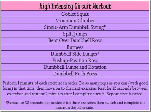high intensity circuit workout