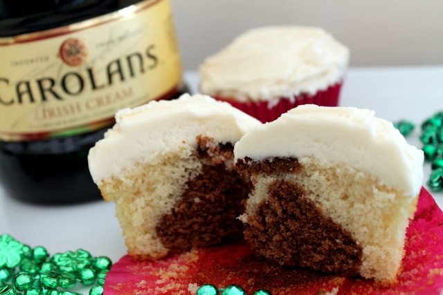 Bailey's Irish Cream Cupcakes with Irish Cream Frosting
