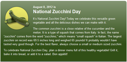 national zucchini day