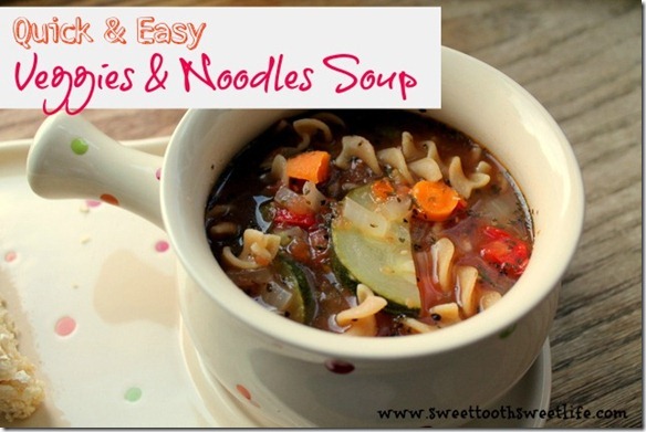 veggies and noodles soup