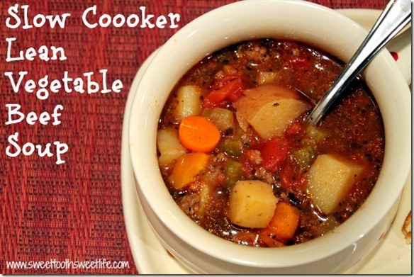 slow cooker lean vegetable beef soup
