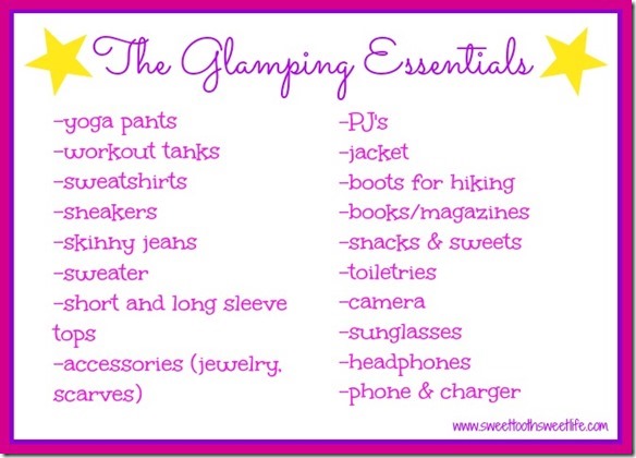 glamping essentials packing list