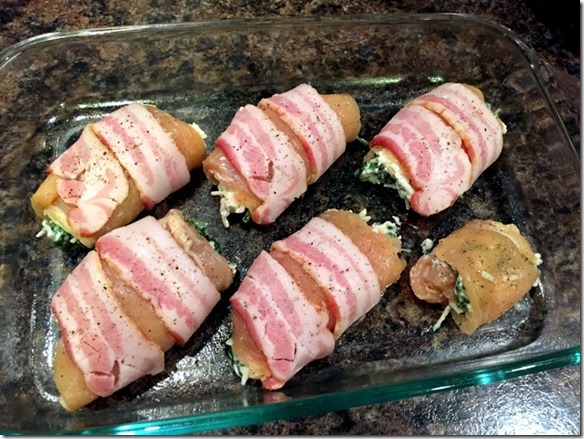 spinach stuffed bacon wrapped chicken