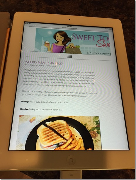 blog layout on tablet
