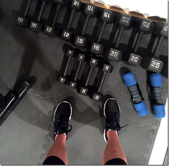 workout with dumbbells