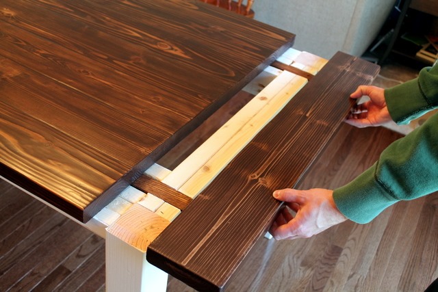 DIY Farmhouse  Table  with Extension Leaves  with Plans  