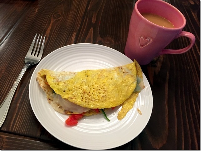 veggie-filled omelet