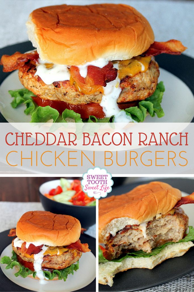 Cheddar Bacon Ranch Chicken Burgers