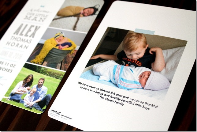 Minted birth announcements